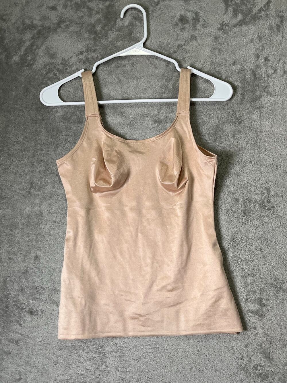 Ruby Ribbon 34 Beige Shaping Tank Top Built In Bra Camisole Support Cami